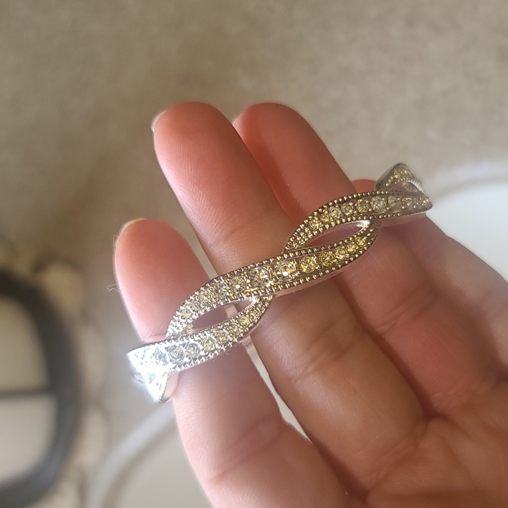 Silver and diamond bracelet